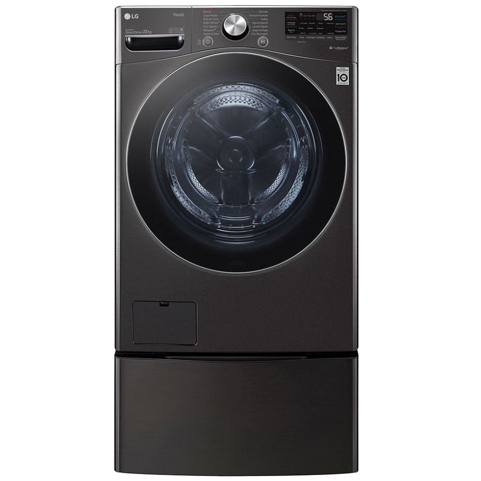 Lavadora LG Carga Frontal Inverter Ai Dd (Inteligencia Artificial) con 6 Motion Dd 22 Kg Negro Wm22Bv2S6R